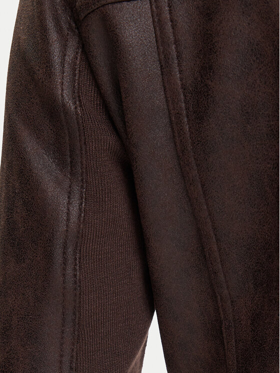 Desigual Desigual Kurtka z imitacji skóry Basic 25WWEW43 Brązowy Regular Fit