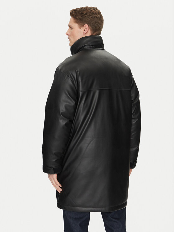 HUGO HUGO Kurtka z imitacji skóry Misian2441 50522494 Czarny Relaxed Fit