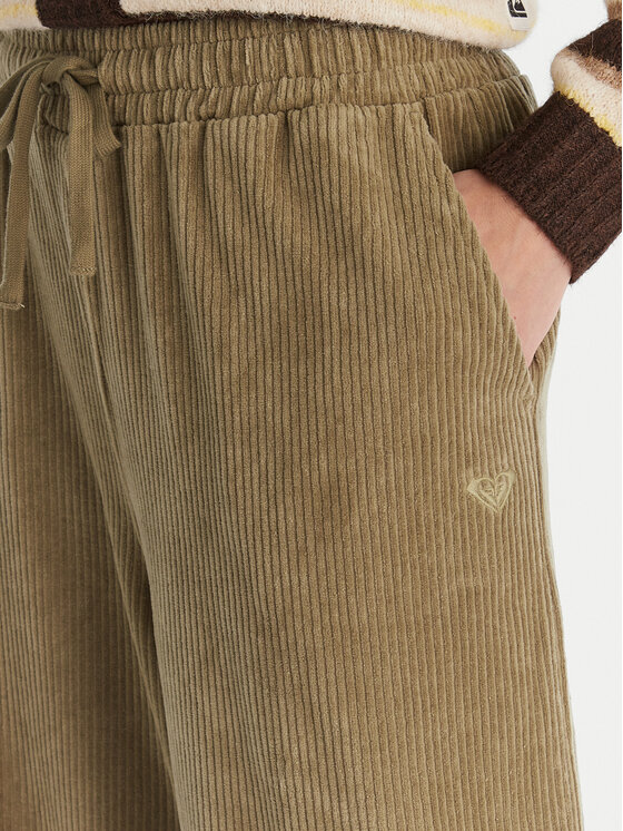 Roxy Roxy Kalhoty z materiálu Lekeito Pant Knit ERJNP03691 Zelená Regular Fit