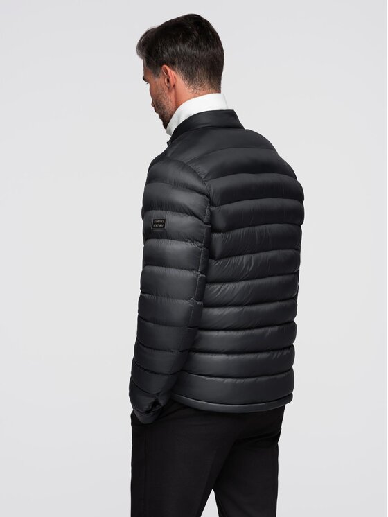 Ombre Ombre Kurtka przejściowa OM-JALP-0261 Czarny Regular Fit