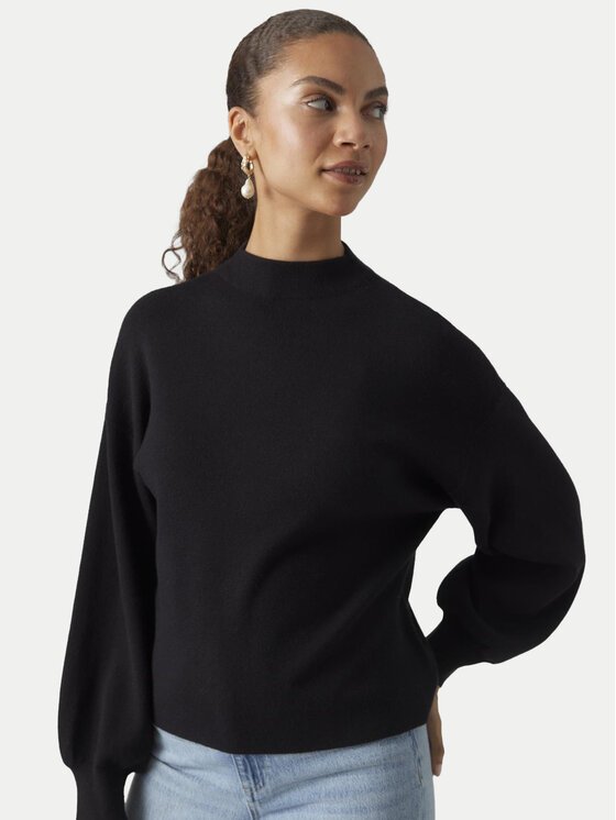 Vero Moda Vero Moda Sweter Nancy 10290748 Czarny Regular Fit