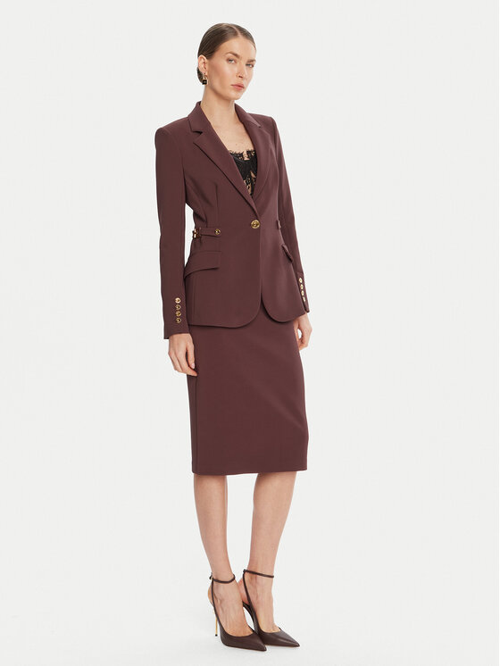 Elisabetta Franchi Elisabetta Franchi Marynarka GI-175-56E2 Bordowy Regular Fit