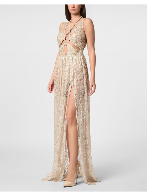 PHILIPP PLEIN PHILIPP PLEIN Sukienka wieczorowa 25015 Różowy Fitted Fit