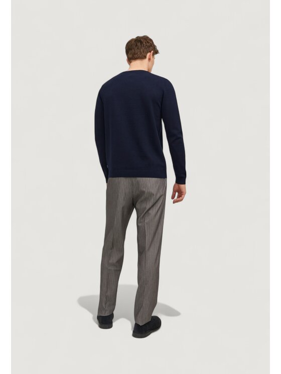 Jack & Jones Jack & Jones Πουλόβερ JJEBASIC KNIT V-NECK NOOS Μπλε Basic Fit