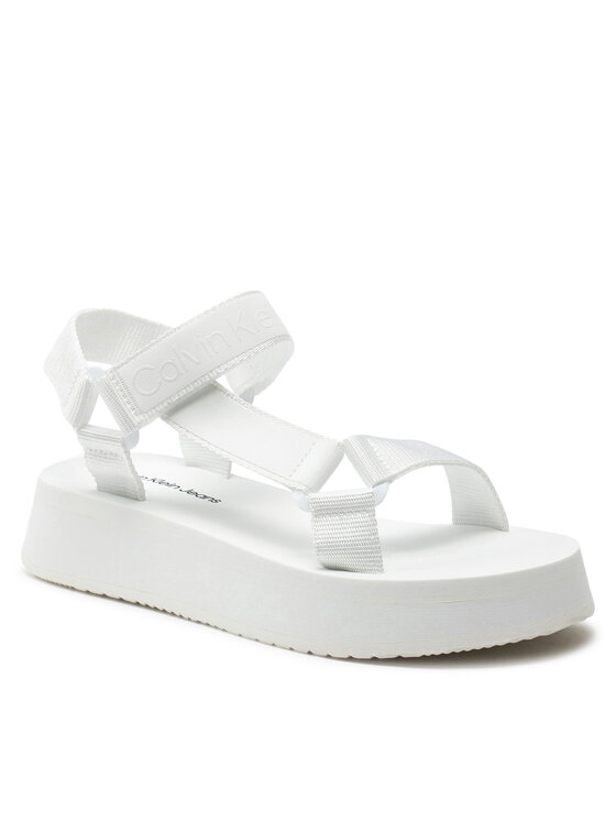 Calvin Klein Jeans Calvin Klein Jeans Sandały Sandal Velcro Webbing Dc YW0YW01353 Biały
