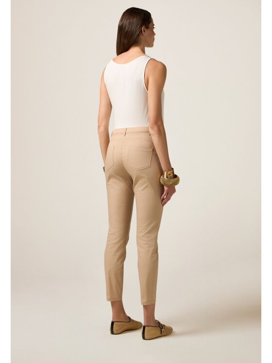Oltre Oltre Pantaloni di tessuto P710R008476N002 Écru Slim Fit