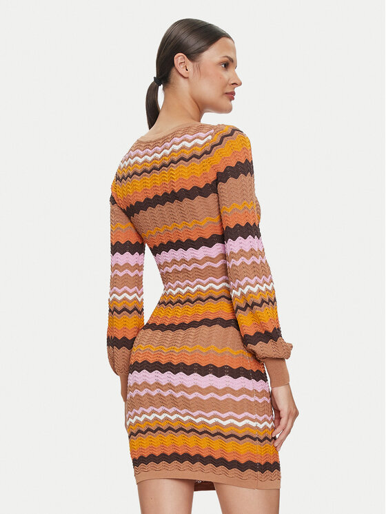 Guess Guess Rochie tricotată W4YK90 Z3GC0 Portocaliu Regular Fit
