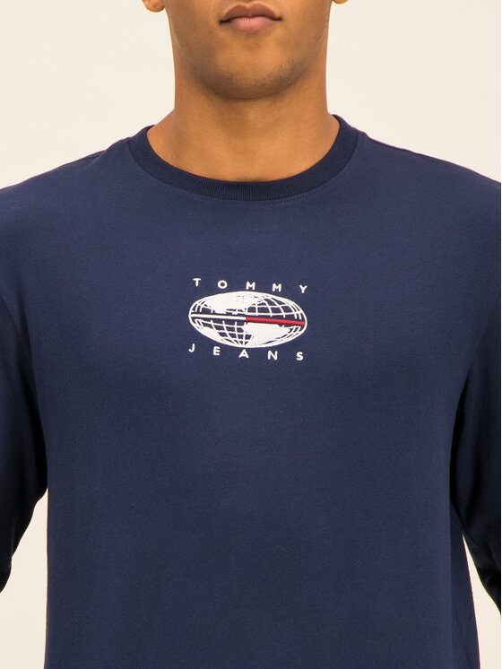 Tommy Jeans Tommy Jeans Marškinėliai ilgomis rankovėmis Novel Logo DM0DM07437 Tamsiai mėlyna Regular Fit