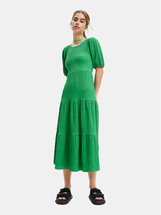 Desigual Rochie de zi 23SWVW45 Verde Regular Fit