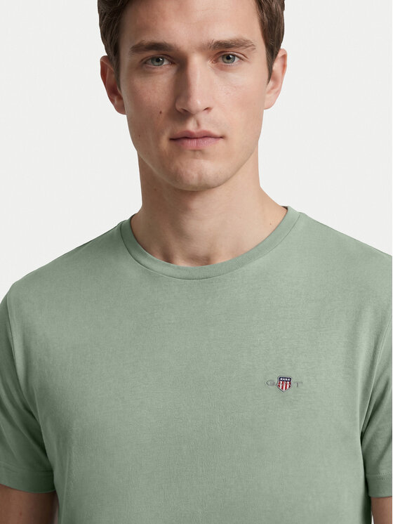 Gant Gant Тишърт Shield 2003184 Светлозелен Regular Fit