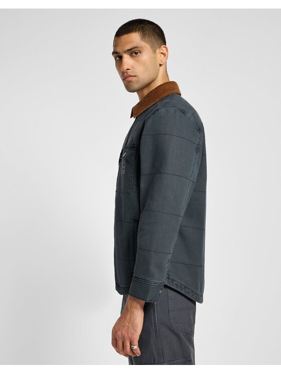 Lee Lee Kurtka koszulowa Quilted Workwear Jacket Szary Regular Fit