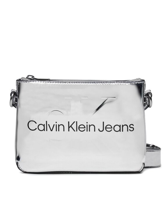 Geantă Calvin Klein Jeans Sculpted Camera Pouch21 Mono S K60K611862 Argintiu