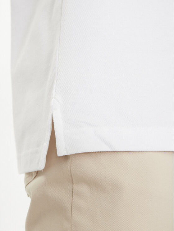 Tommy Hilfiger Tommy Hilfiger Тениска с яка и копчета Flag MW0MW35605 Бял Regular Fit