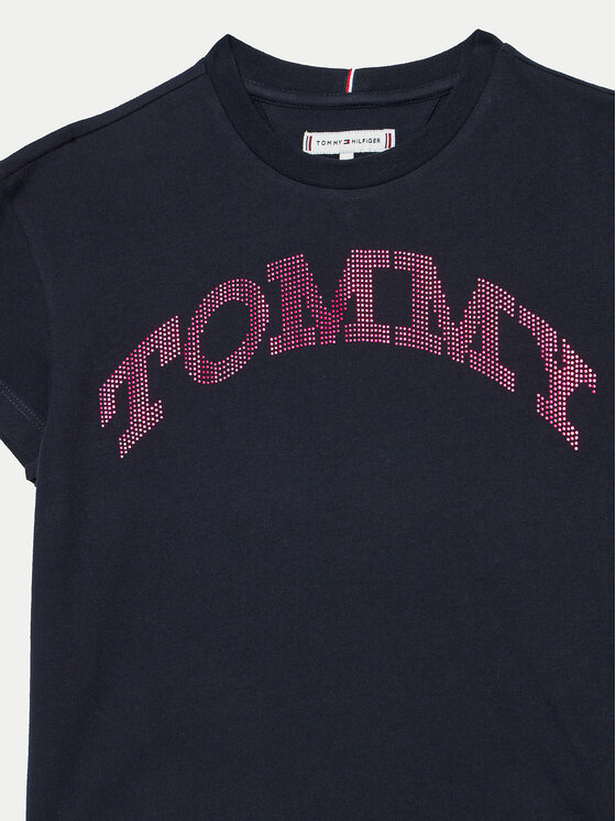 Tommy Hilfiger Tommy Hilfiger T-Shirt KG0KG08357 D Granatowy Regular Fit
