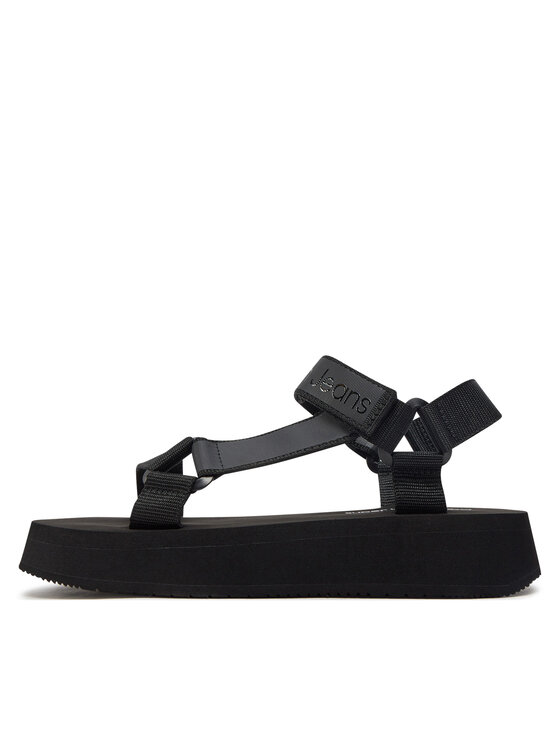 Calvin Klein Jeans Calvin Klein Jeans Sandály Sandal Velcro Webbing Dc YW0YW01353 Černá