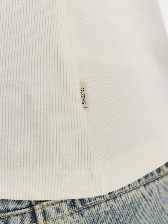 Guess Jeans Guess Jeans Póló W6GPZ3 KA0H1 Ekru Slim Fit