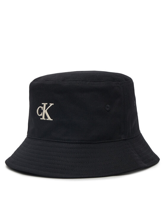 Calvin Klein Jeans Platmale Embroidered Monogram Bucket Hat LV04K5020G Melns