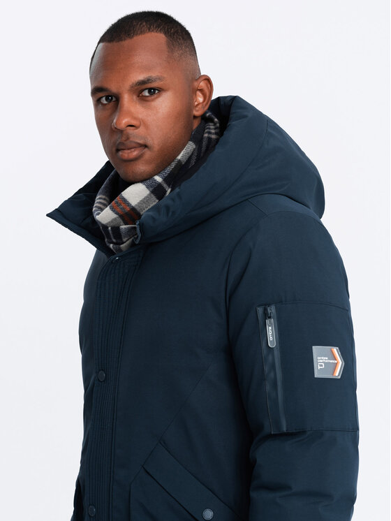 Ombre Ombre Outdoorová bunda OM-JALJ-0202 Tmavomodrá Regular Fit