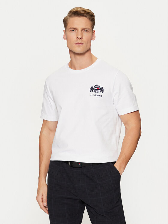 Tommy Hilfiger Tričko MW0MW38076 Biela Regular Fit