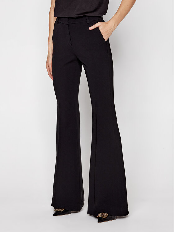 MICHAEL Michael Kors MICHAEL Michael Kors Szövet nadrág Crepe Flared Trousers MF03HF0ENX Fekete Regular Fit