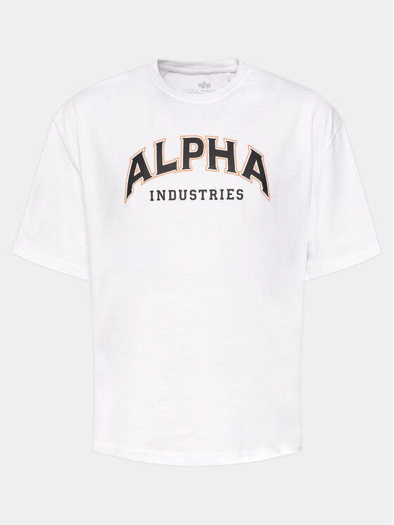 Alpha Industries T-shirt College 146501 Bijela Relaxed Fit