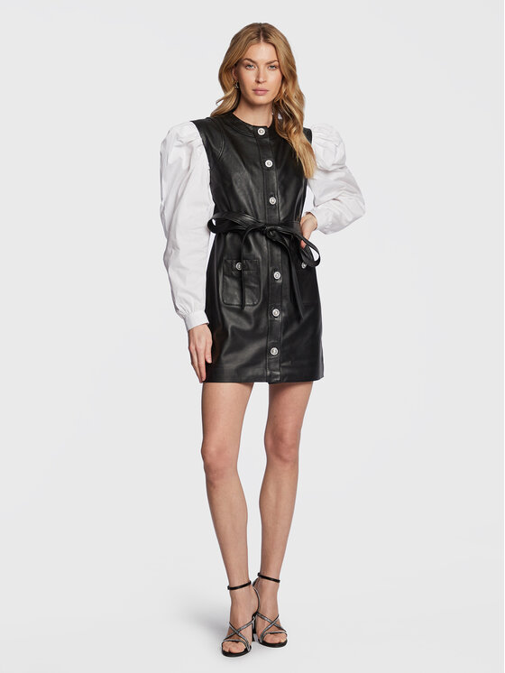Custommade Custommade Rochie de piele Jada 999418448 Negru Regular Fit