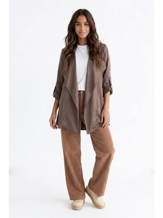FIGL FIGL Płaszcz przejściowy M1353 Brązowy Oversize