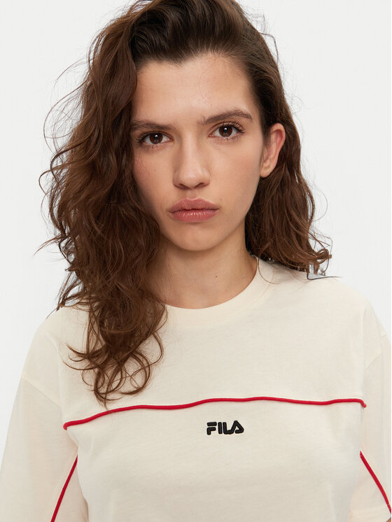 Fila Fila Marškinėliai Loobu FAW0908 Écru Regular Fit