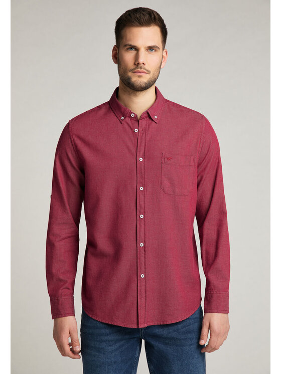 Mustang Mustang Camicia CLEMENS SOFT STRCT Rosso Regular Fit