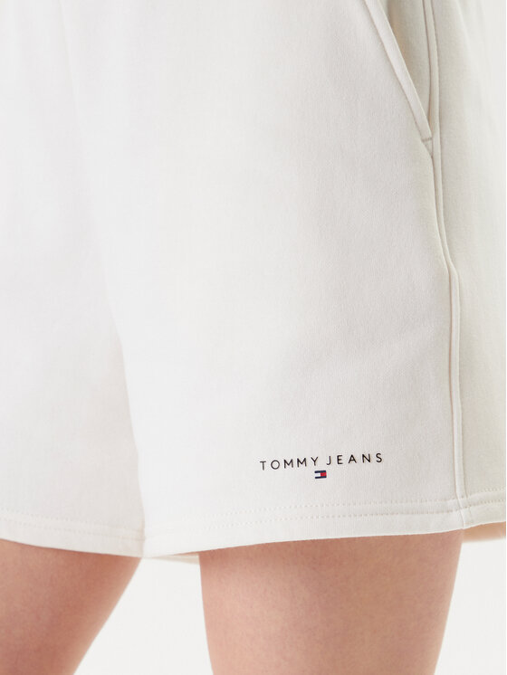 Tommy Jeans Tommy Jeans Sportske kratke hlače Linear DW0DW21152 Écru Relaxed Fit