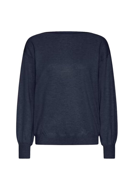 ICHI ICHI Πουλόβερ IHLULS BOAT NECK LS Μπλε Loose Fit