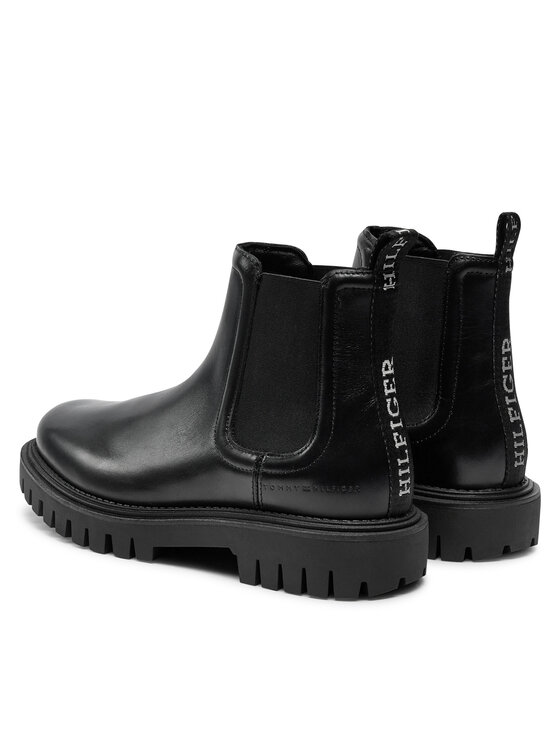 Tommy Hilfiger Tommy Hilfiger Kotníková obuv s elastickým prvkem Chunky FM0FM05197 Černá
