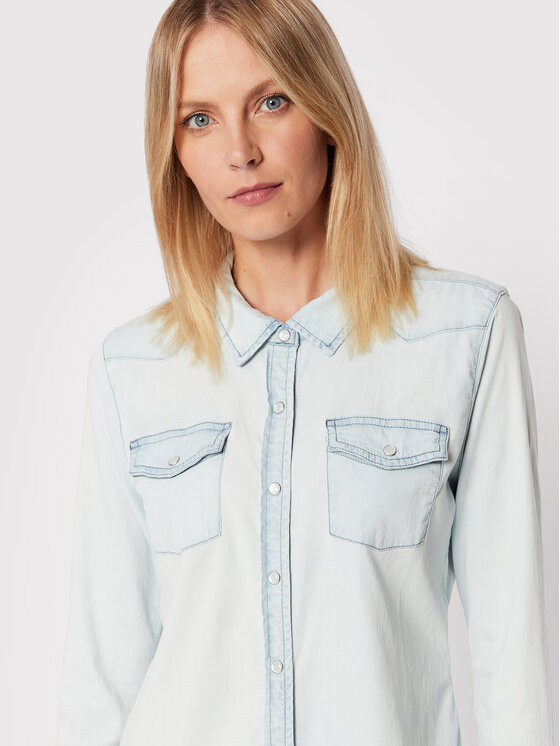 Guess Guess džínová košile W2GH75 D4NA0 Modrá Regular Fit