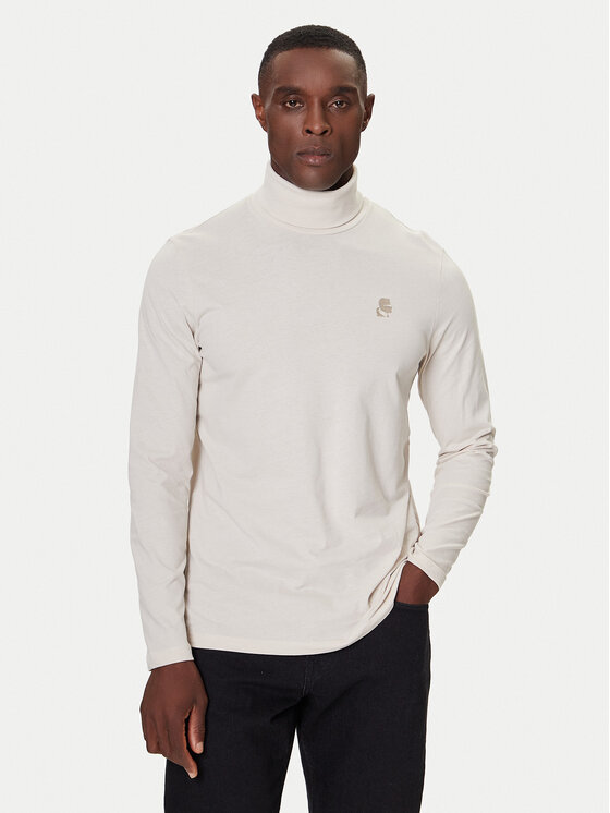 KARL LAGERFELD KARL LAGERFELD Bluză cu gât 755023 554226 Bej Regular Fit
