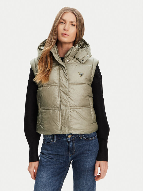 Guess Guess Sportovní vesta W5YL11 WHDO2 Zelená Regular Fit