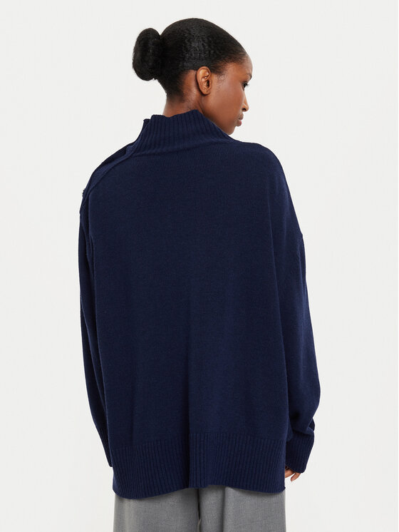 Kontatto Kontatto Rollkragenpullover 3M0170 Dunkelblau Relaxed Fit