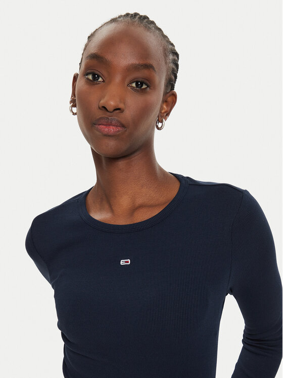 Tommy Jeans Tommy Jeans Majica Essential DW0DW17387 Tamnoplava Slim Fit