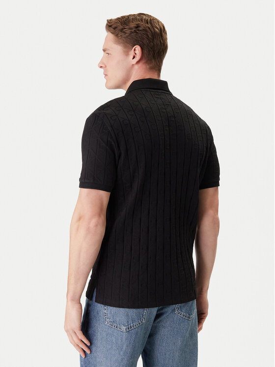 Calvin Klein Calvin Klein Тениска с яка и копчета LV04LE203G Черен Regular Fit