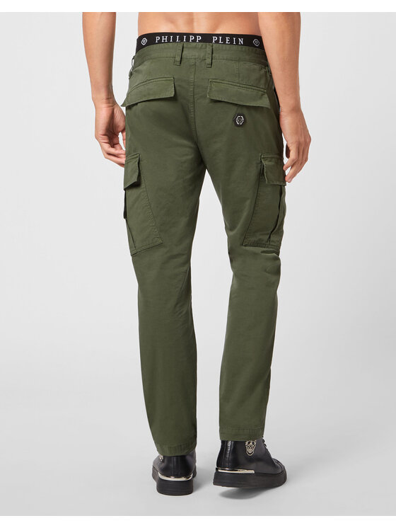 PHILIPP PLEIN PHILIPP PLEIN Spodnie cargo 5457 Zielony Cargo Fit