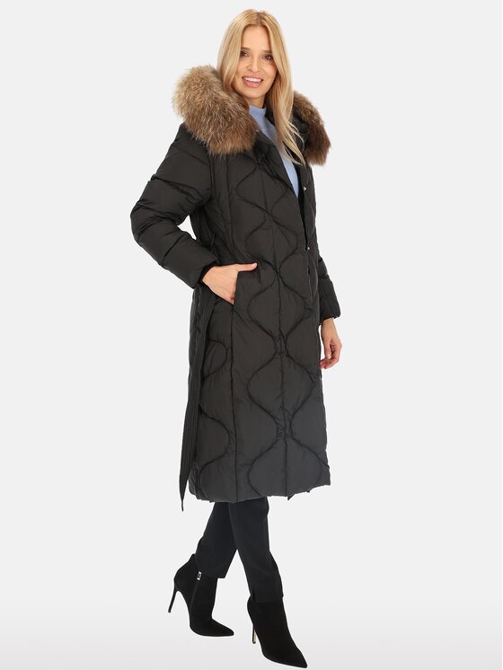 Perso Perso Kurtka damska BLH241012FXR Czarny Regular Fit
