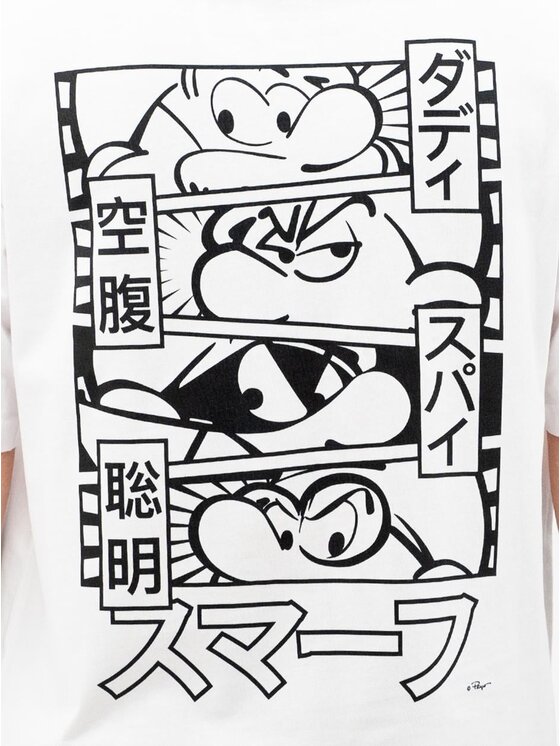 Smerfy Smerfy T-Shirt Szeroka luźna 113797 Biały Oversize