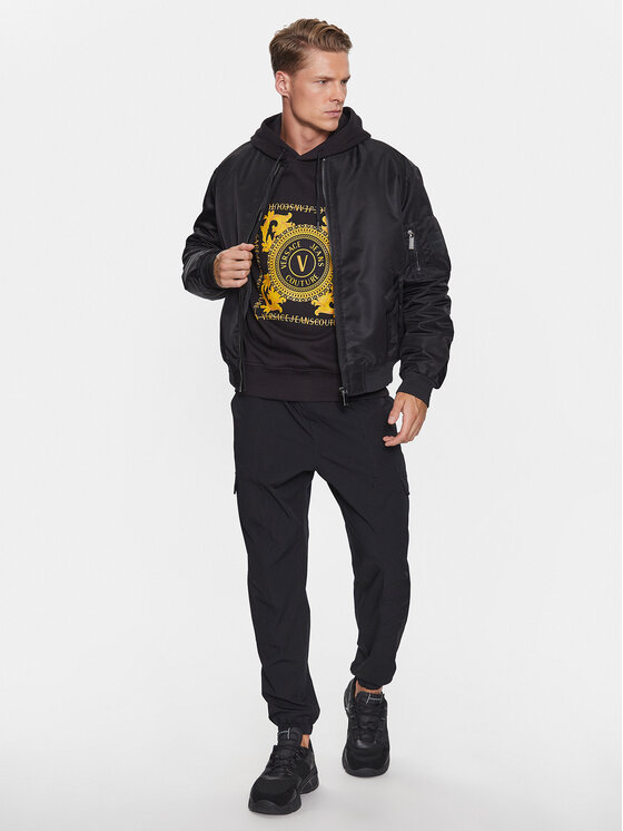 Versace Jeans Couture Versace Jeans Couture Majica dugih rukava 75GAIF07 Crna Regular Fit