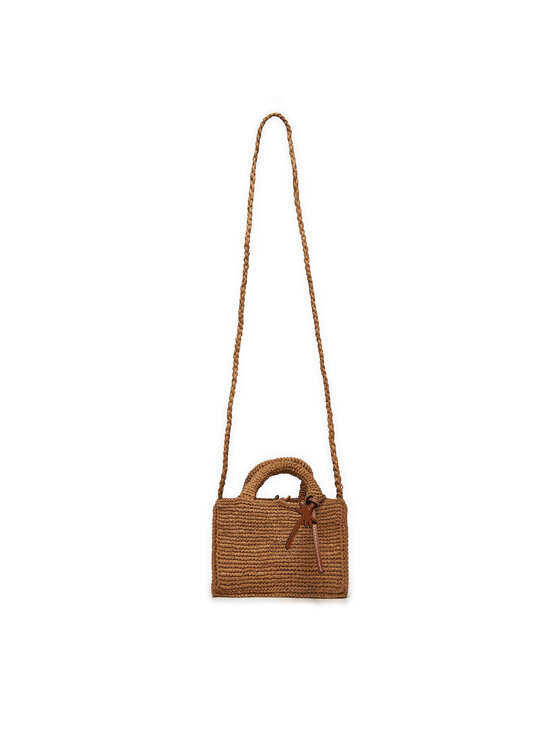 Manebi Manebi Geantă Handcrafted Raffia Sunset Bag Mini V 2.2 CO Bej