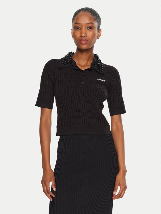 PINKO PINKO Polo Egyptian 104363 A27J Crna Regular Fit