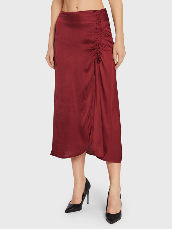 Gonna midi Evie 12857 Bordeaux Regular Fit