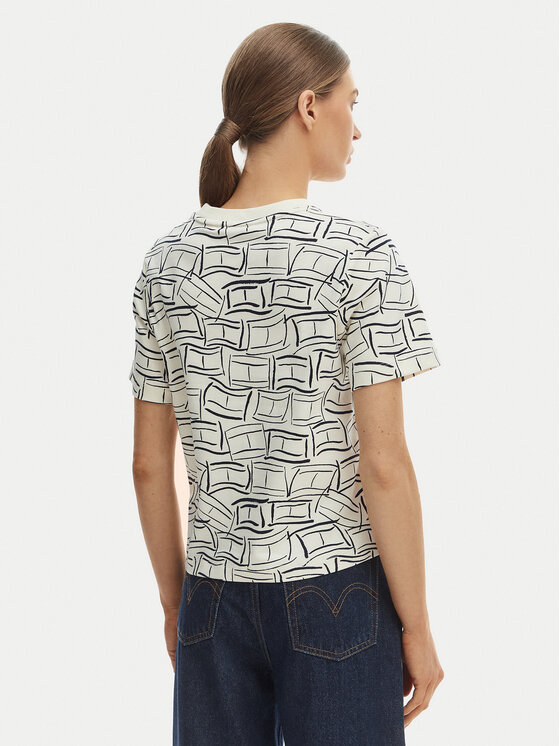 Tommy Hilfiger Tommy Hilfiger Tricou WW0WW49646 Alb Boxy Fit