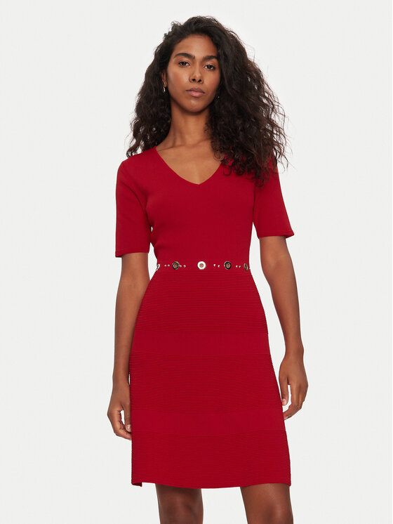 Morgan Morgan Strickkleid 242-RMEY Rot Slim Fit