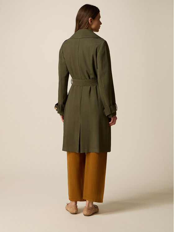 Oltre Oltre Płaszcz zimowy 0038R000539N035 Zielony Baggy Fit
