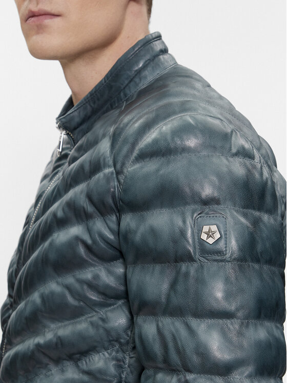 Milestone Milestone Usnjena jakna Msiseo 411013 60310 Turkizna Regular Fit