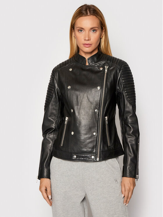 Gestuz Gestuz Kurtka skórzana Melgz 10904666 Czarny Regular Fit